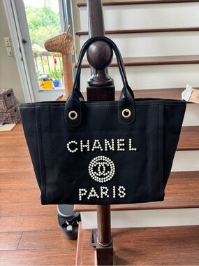 Cc Chanel canvas black tote